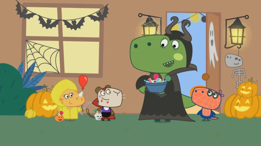 Las amigas disfrazadas para una fiesta de Halloween